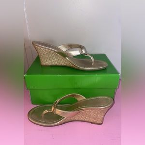 Lily Pulitzers Gold Medalli Phipp Wedges size 7M